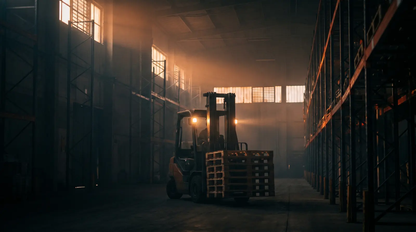 Forklift moving pallets in a warehouse — forklift and materials handling finance